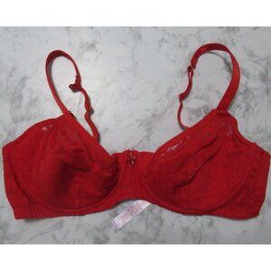 Fenty Savage 40DD Red Lace Push Up Bra Underwire Back Closure Valentines Day